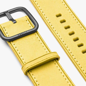 apple watch leather strap in yellow