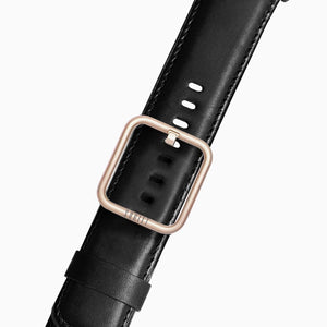 apple watch black leather band- horus