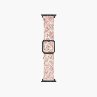 Pink strap with snake leather for apple watch - Paris