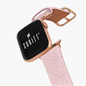 pink texture and gold buckle band for apple watch- New wonder