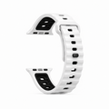 Apple Watch band Pulse Polar White by Suritt in white and black FKM, shown without the watch.
