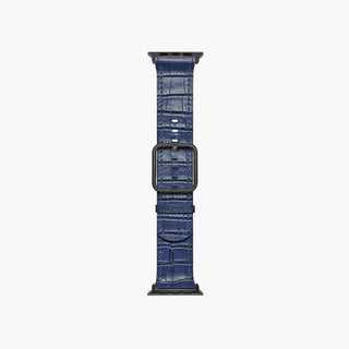 apple watch band with blue cocodirle print - Sidney