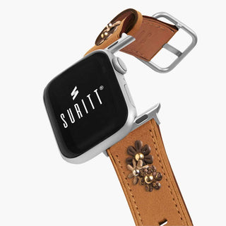 apple watch leather bands with flowers - suritt