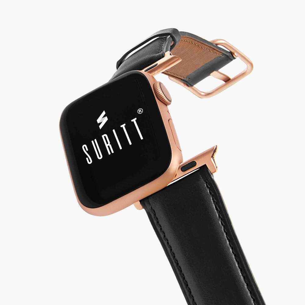 apple watch leather band in black