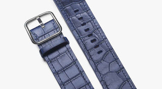 apple watch leather strap with blue cocodirle print - Sidney