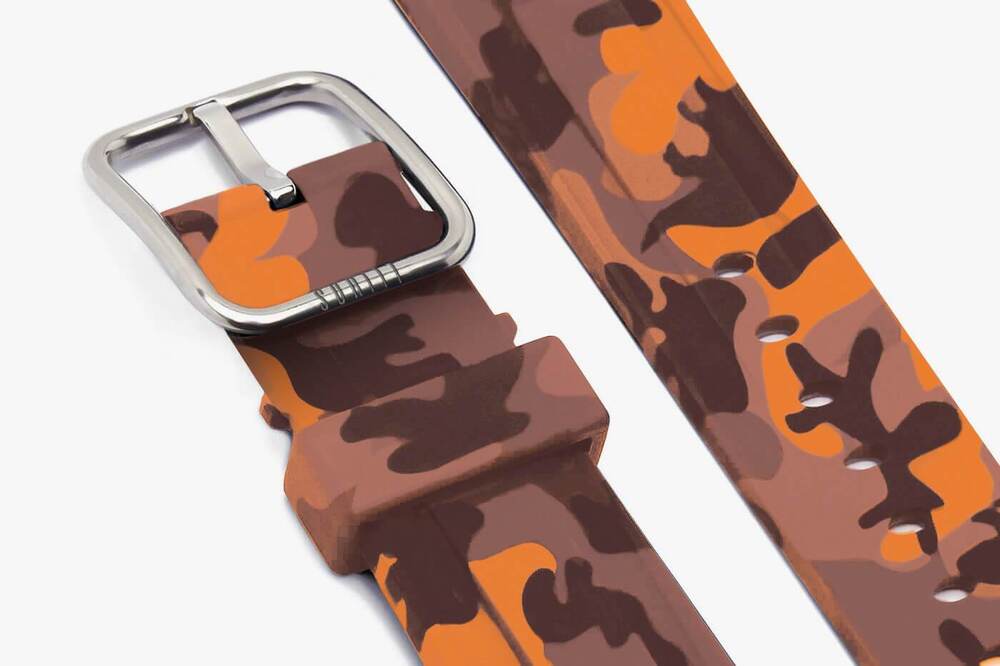 apple watch sport strap with orange camo print