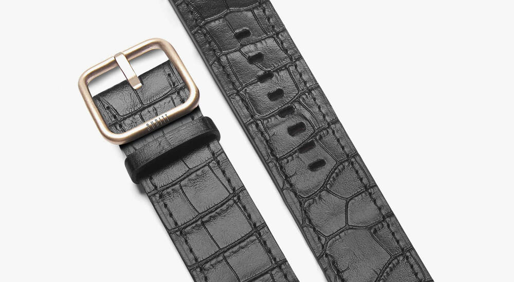 Black cocodrile print band for  iwatch - Sidney