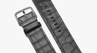 Black cocodrile print band for apple watch - Sidney