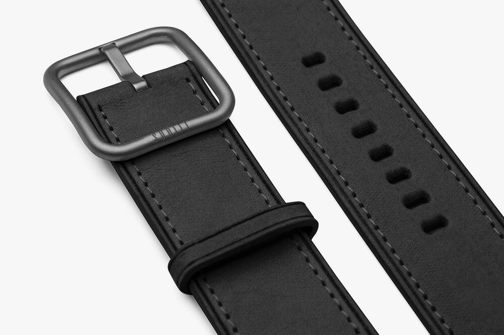 black leather strap for apple watch - rio