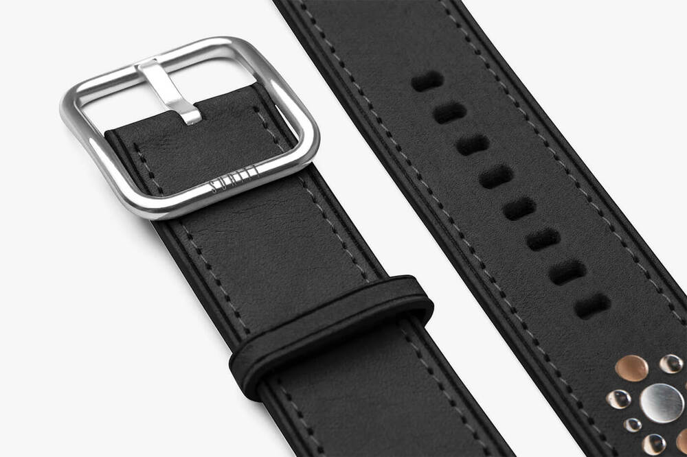 black leather strap for apple watch - constellation - suritt