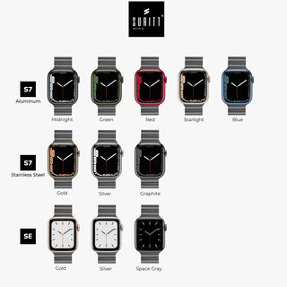 Black band in acier for apple watch different colors