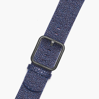 Blue leather band for apple watch with black buckle- New wonder