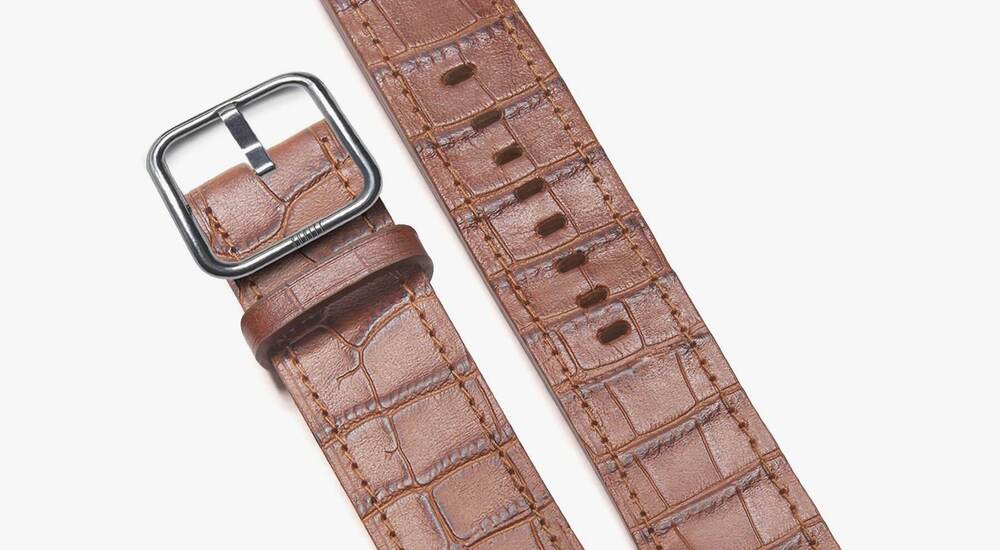 brown cocodirle print strap for apple watch - Sidney