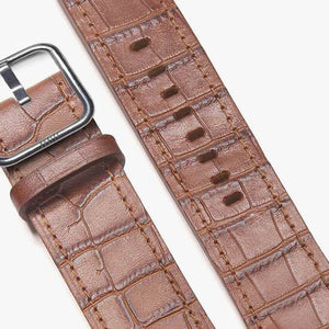 brown cocodirle print strap for apple watch - Sidney