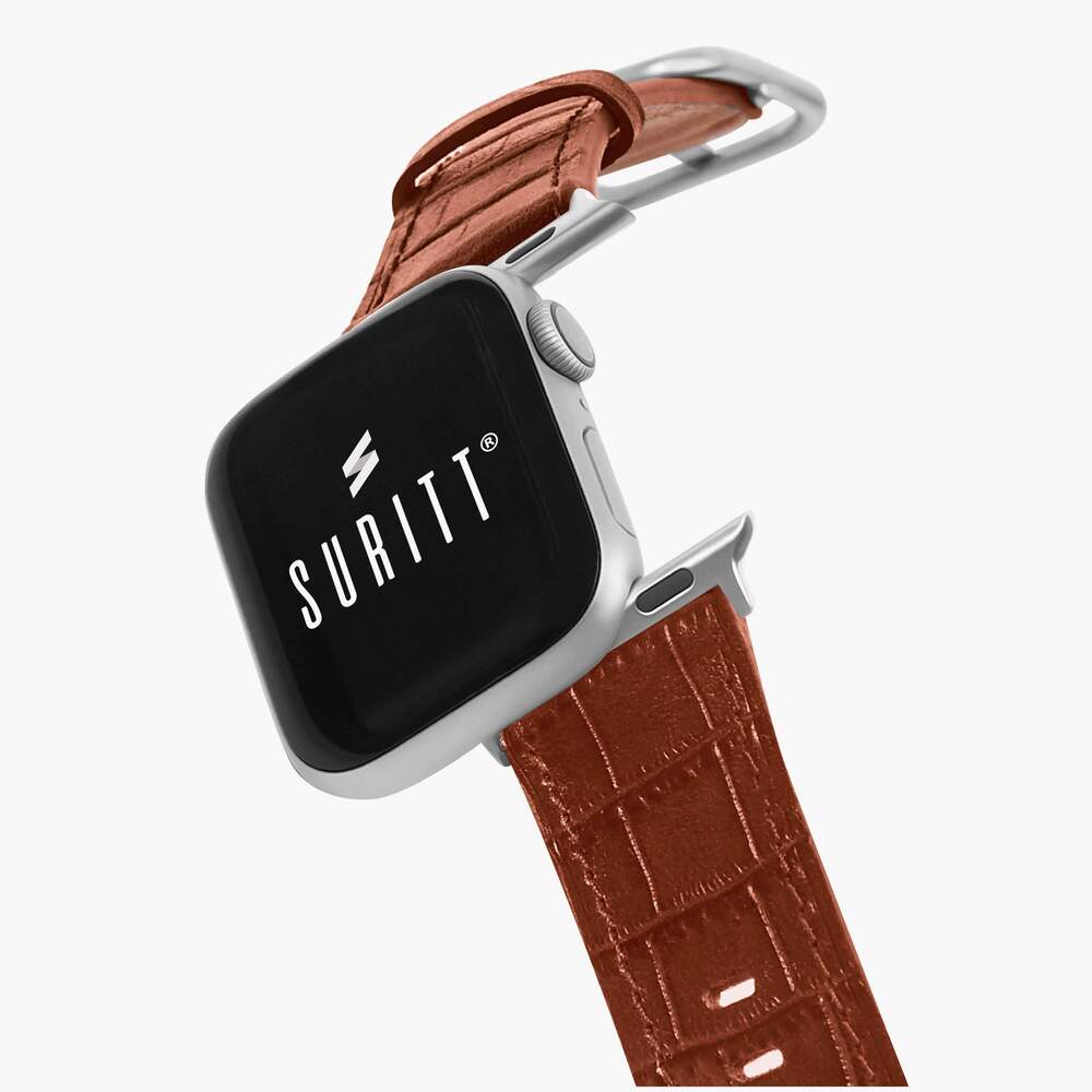 brown cocodirle strap for apple watch - Sidney