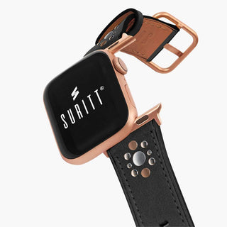 constellation black leather band for apple watch