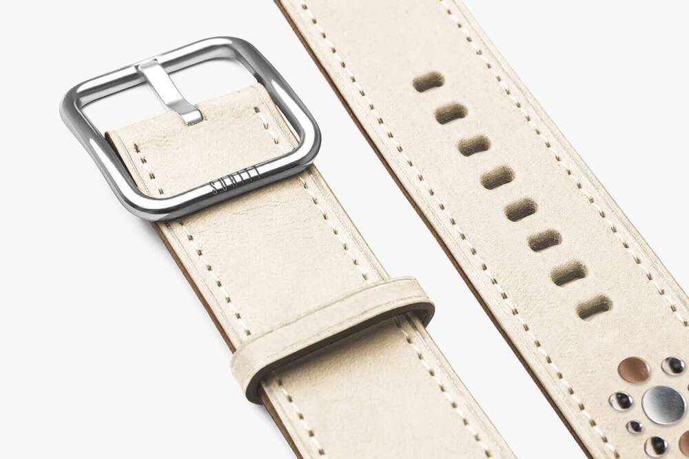 cream leather band for apple watch- Constellation, Suritt