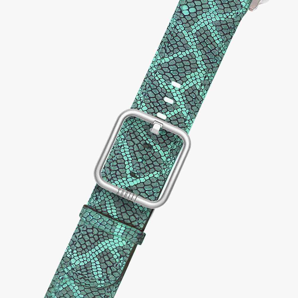 green snake leather band for apple watch - Paris