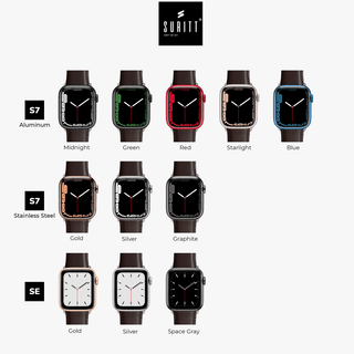 horus dark brown band with silver buckle in each apple watch colors