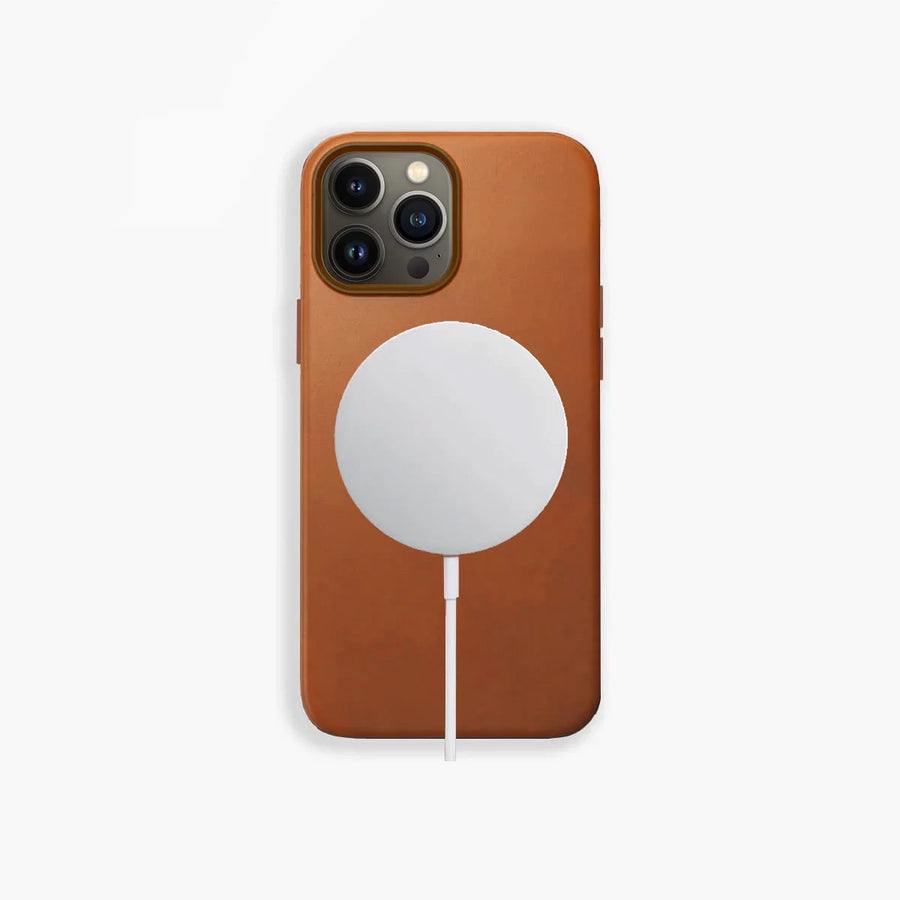 iPhone MAGSAFE Hoesje Leren Saddle Browm