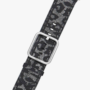 black Iwatch band with leopard print