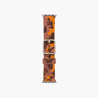 iwatch strap with orange camo print