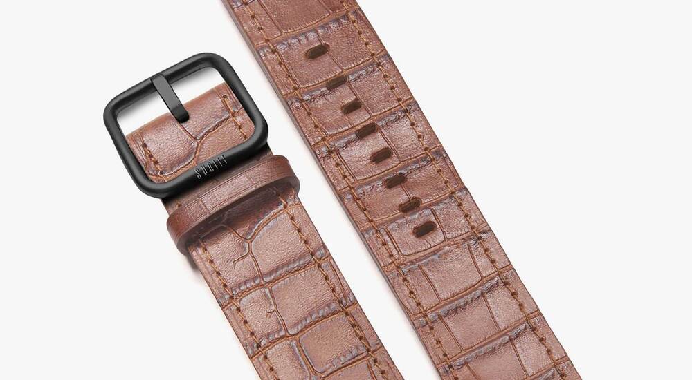 leather brown brand for iwatch with cocodrile pint