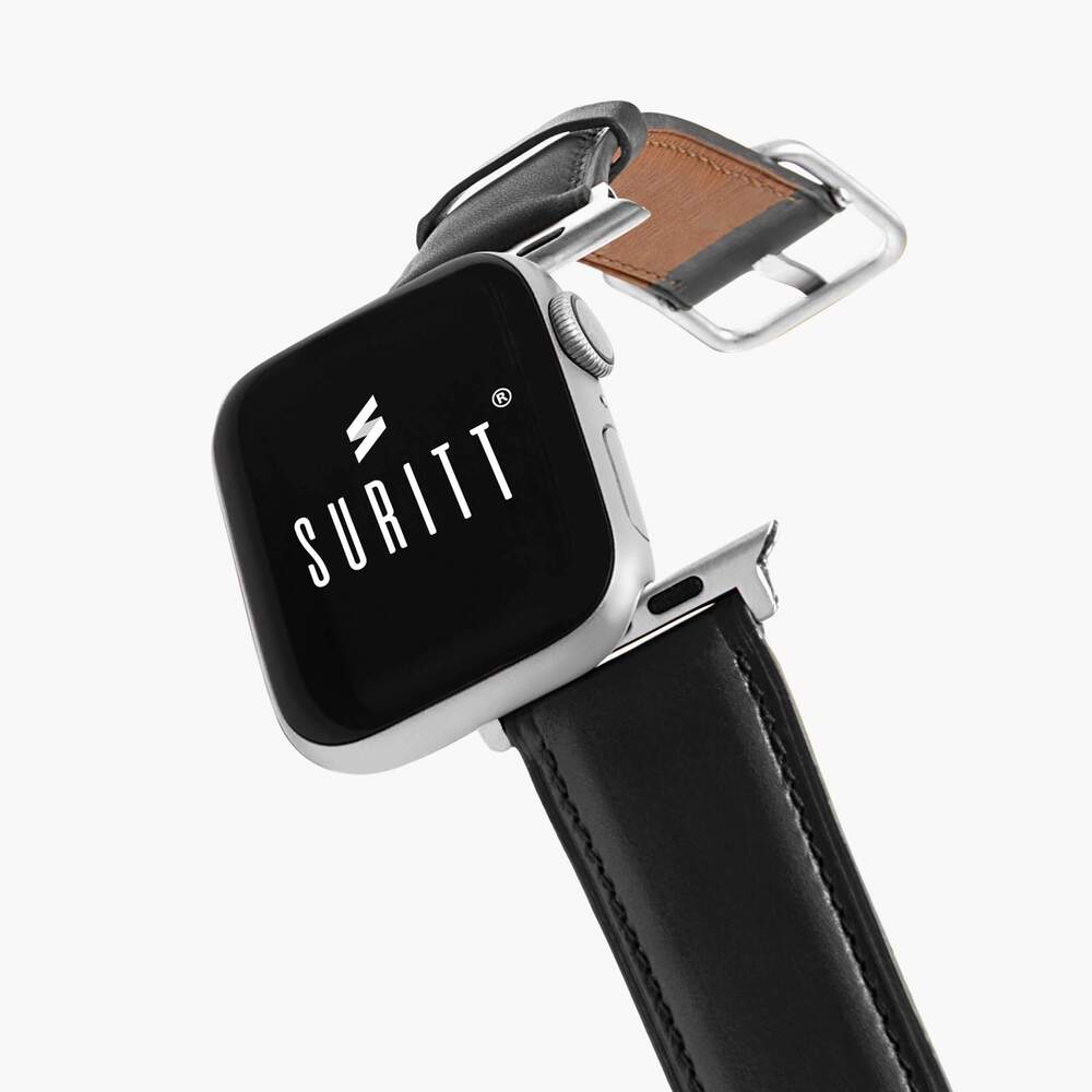 leather strap for apple watch- horus black