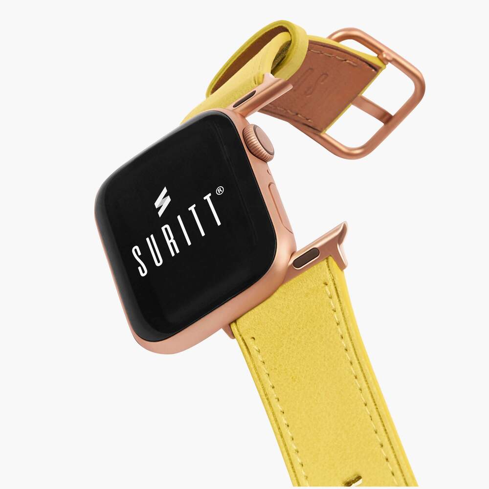 leather yellow strap for apple watch - Suritt