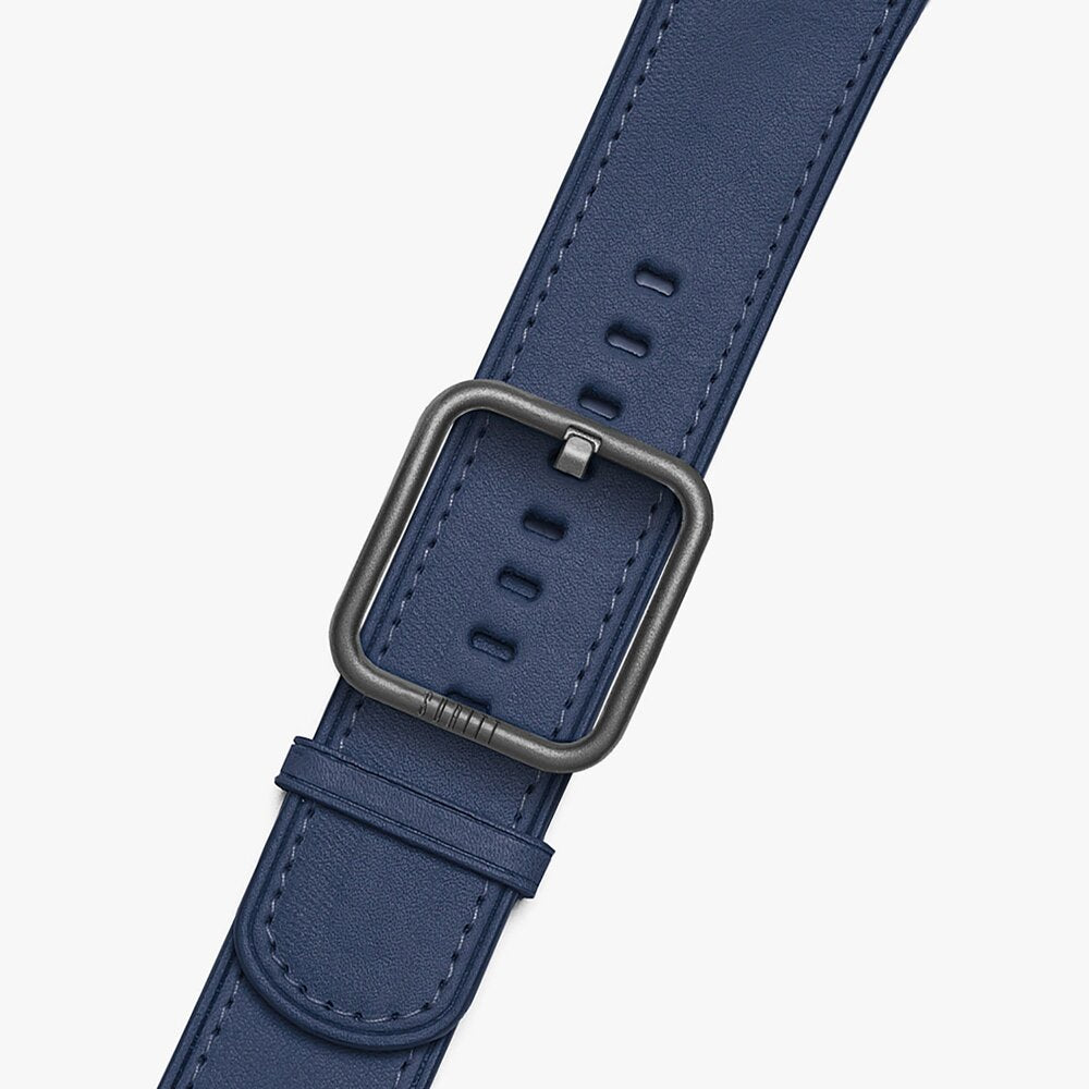 midnight blue leather strap for apple watch- Rio