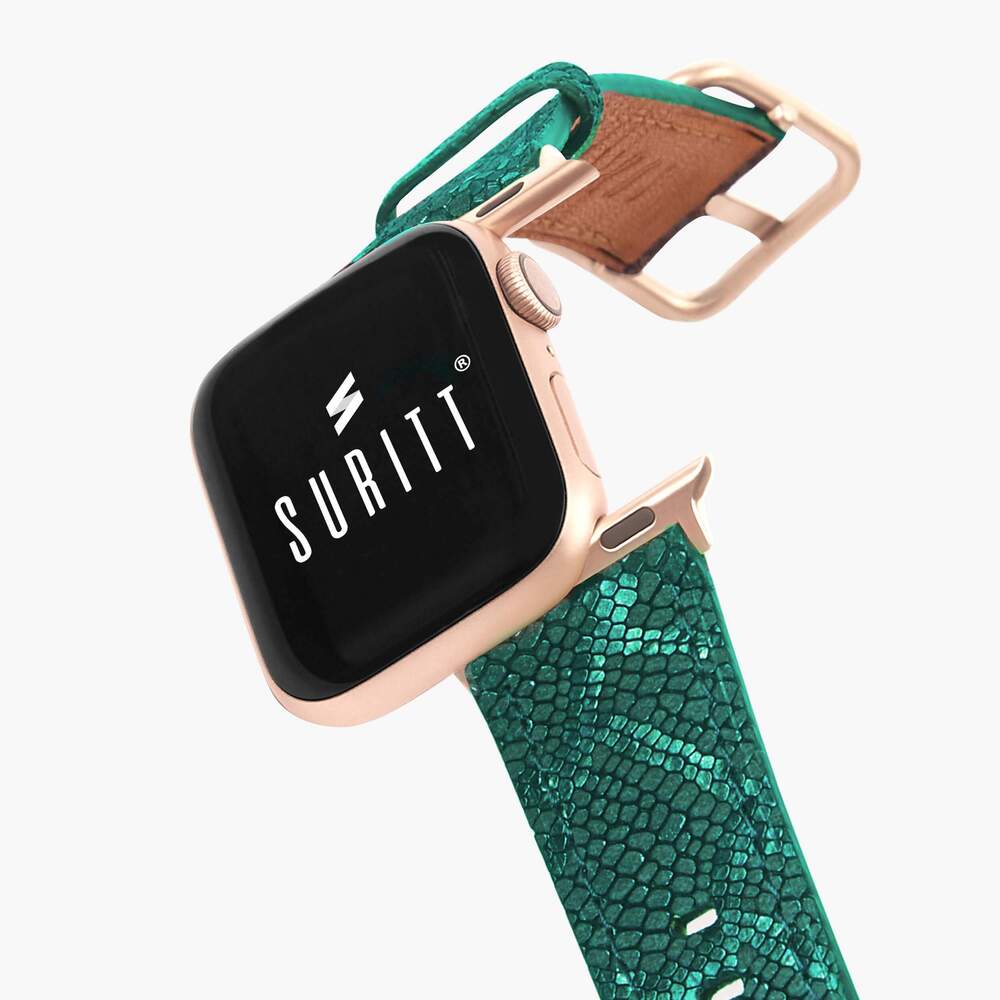 paris green band for apple watch with snake print