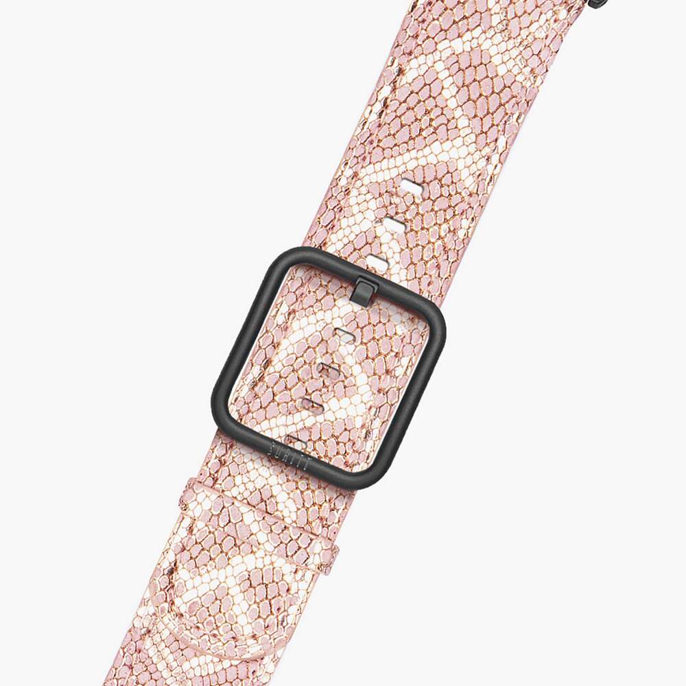 Pink snake leather strap for apple watch - Paris