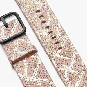 Pink band with snake print for apple watch - Paris