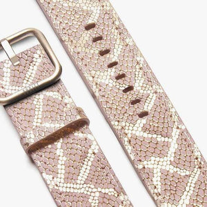 Pink snake print strap for apple watch- Paris
