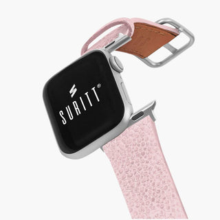 pink texture and silver buckle band for apple watch- New wonder