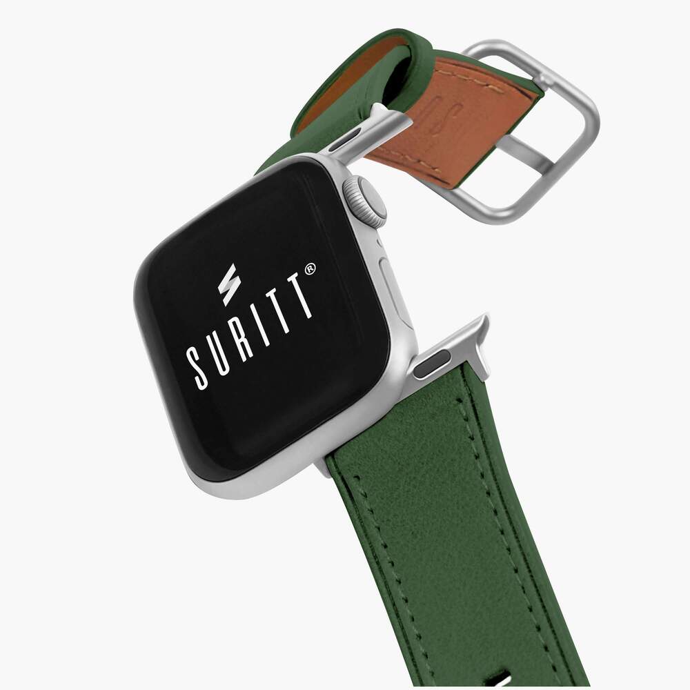 rio leather green apple watch strap