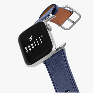 rio midnight blue leather strap for apple watch