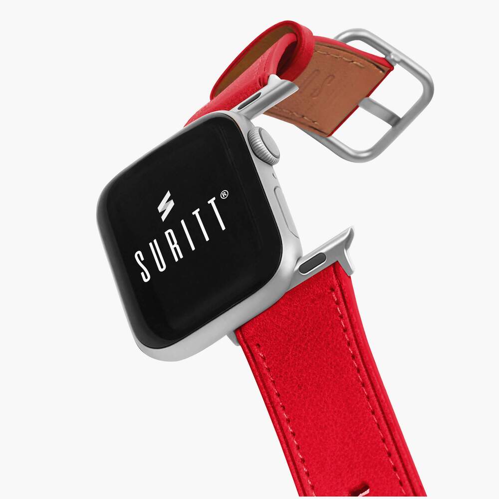 rio red apple watch in leather