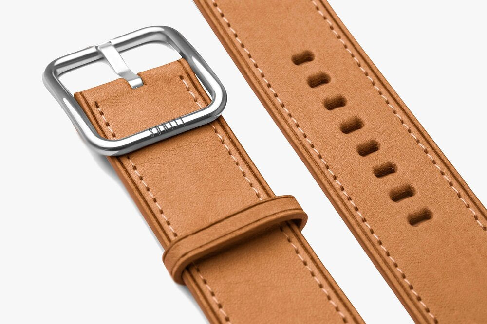 Rio Saddle Brown leather apple watch band