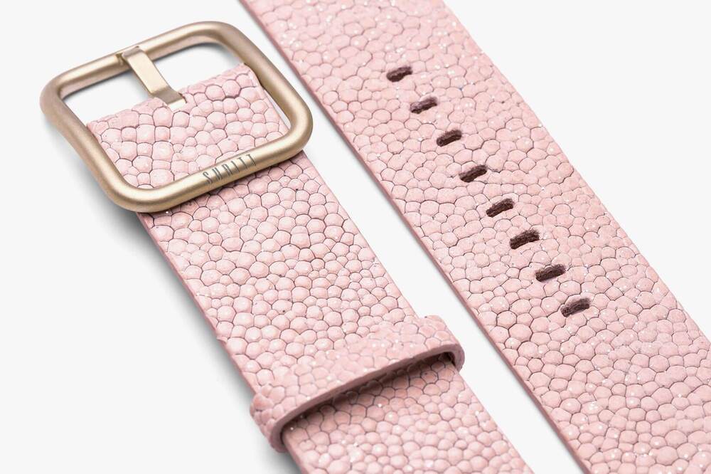 soft pink with gold buckle strap for apple watch- New wonder