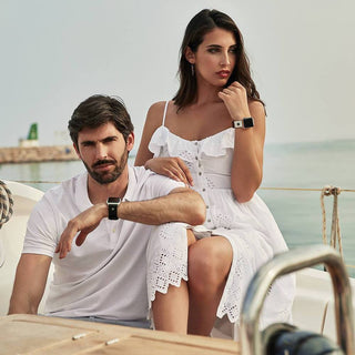 Suritt couple with leather white apple watch bands - Oslo