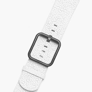 White leather band for apple watch with black buckle - New wonder